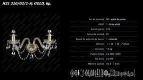 Aplica cristal Bohemia N21 210/02/1-A