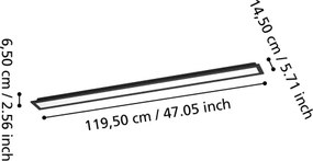 Eglo 901511-LED Plafonier aplicat MORADILLO-Z RGBW LED/28W/230V 120x15cm negru