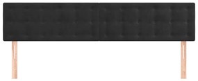 Tablii de pat, 2 buc, negru, 80x5x78 88 cm, catifea 2, Negru, 160 x 5 x 78 88 cm
