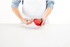 Set 4 forme din silicon pentru înghețată în formă de căpșune Lékué, roșu