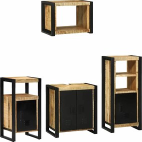vidaXL Set de mobilier pentru baie cu sertar 4 pcs Lemn de mango solid