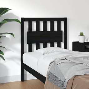 vidaXL Tăblie de pat, negru, 80,5x4x100 cm, lemn masiv de pin