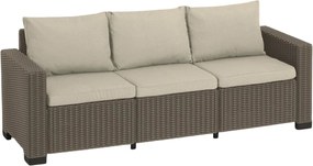 Canapea de grădină Keter California cu 3 locuri 199 x 68 x 72 cm, cappuccino