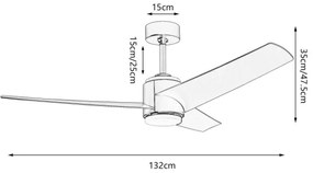 Immax NEO 07281L - Ventilator de tavan BEAUTY LED+CCT cu dimmer 18W/230V Wi-Fi Tuya + telecomandă