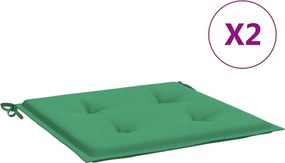 vidaXL Perne scaune de grădină 2 buc. verde 50x50x4 cm țesătură Oxford