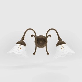 Aplica de perete din alama si abajur ceramic Zefira