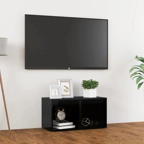805532 vidaXL Comodă TV, negru extralucios, 72x35x36,5 cm, PAL