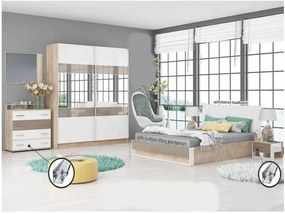 Dormitor GLOBAL100 - oak blanco/dark capucino