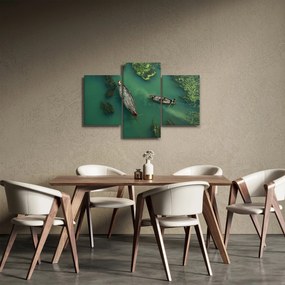 Tablou - Pescarii de pe râu (90x60 cm)