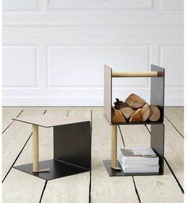 Cutie de depozitare neagră-gri din metal și din piele ecologică decorativă 32x38x31 cm Bull – LIND DNA