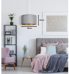 Lustră pe cablu Duolla ROLLER 1xE27/15W/230V light d. 40 cm verde/auriu