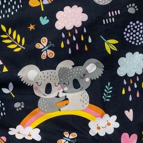 Lenjerie de pat copii, din bumbac, 4Home Koala rainbow, 100 x 135 cm, 40 x 60 cm