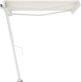 vidaXL Copertină autonomă retractabilă manual, crem, 350x250 cm