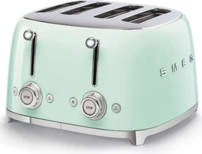 Prăjitor de pâine SMEG 50's Style TSF03PGEU, 2000 W, 4 felii, 6 niveluri, Tava pentru firimituri, Cablu integrat, Oțel inoxidabil, Verde