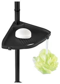 Raft pentru baie negru telescopic, pentru colț din plastic Compact – Wenko
