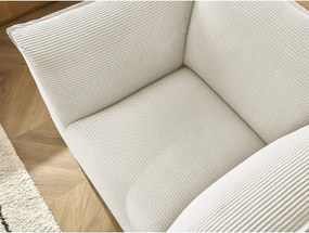 Fotoliu bej cu tapițerie din catifea reiată Giorgia – Bobochic Paris