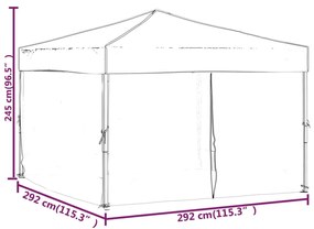 Cort pliabil pentru petrecere, pereti laterali, alb, 3x3 m Alb, 292 x 292 x 245 cm