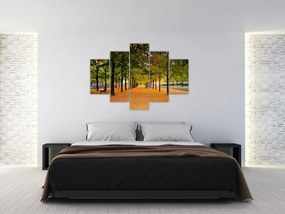 Tablou cu alee cu copaci în toamnă (150x105 cm)
