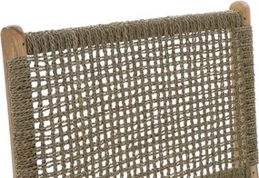Fotoliu maro in lemn de tec si rattan