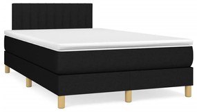 vidaXL Pat box spring cu saltea, negru, 120x190 cm, catifea