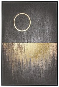 Tablou decorativ negru/auriu din MDF si panza, 82,6x4,3x122,6 cm, Bold Abstract Bizzotto