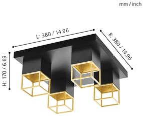 Eglo 97731 - Lustră aplicată LED MONTEBALDO 4xGU10/5W/230V