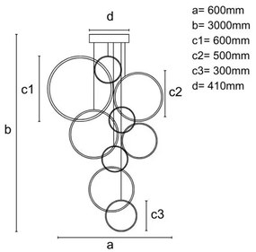 Lustră LED dimabilă pe cablu LED/290W/230V 3000-6500K + telecomandă