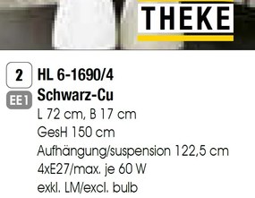 Lustra cu 4 pendule design industrial THEKE