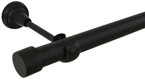 Galerie simpla fara inele capacel 25 mm - negru (Alege marime: 160 cm)