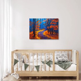 Tablou pe sticlă - Pădurea toamna (70x50 cm)