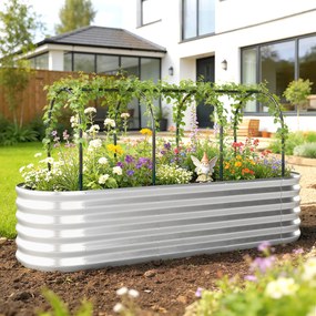 Outsunny Strat Înălțat de Grădină cu Seră și Jardinieră | Aosom Romania