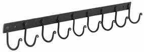 Cuier de perete, negru, din metal, Jolene