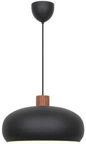 Lustra, Pendul Design Nordic Minimalist, Lemn, Metal, Aurelio negru