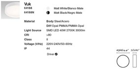 Plafoniera LED baie design slim IP44 VUK negru