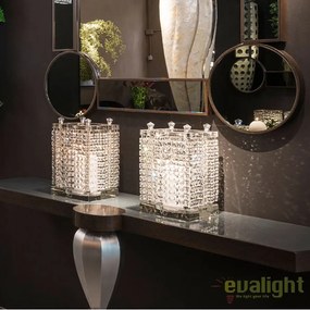 Suport pentru lumanare design LUX, realizat manual din sticla, NEFERTARI SQUARE 24x24cm