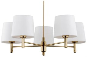 Lustră pe tijă PONTE 5xE27/15W/230V alamă/crem Argon 2106