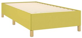Pat box spring cu saltea, verde, 100x200 cm, textil Verde, 100 x 200 cm, Culoare unica si cuie de tapiterie