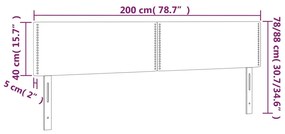 Tablie de pat cu LED, gri inchis, 200x5x78 88 cm, catifea 1, Morke gra, 200 x 5 x 78 88 cm