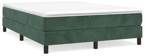 3120775 vidaXL Cadru de pat box spring, verde închis, 140x200 cm, catifea