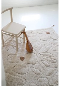 Covor pentru copii crem lavabil țesut manual din bumbac 120x180 cm Gentle Flora – Nattiot
