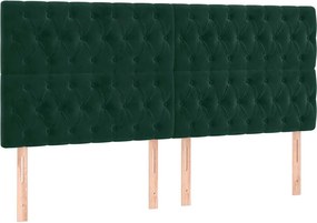 vidaXL Tăblie de pat verde închis 200x7x118/128 cm catifea