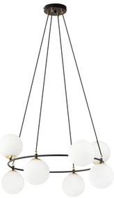 Lustră pe cablu AZURA 8xE14/10W/230V negru/alb