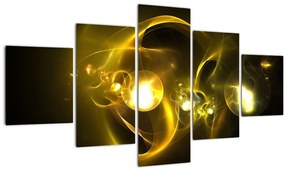 Tablou abstract cu bile galbene (125x70 cm), în 40 de alte dimensiuni noi