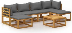 vidaXL Set mobilier grădină cu perne, 7 piese, lemn masiv de acacia