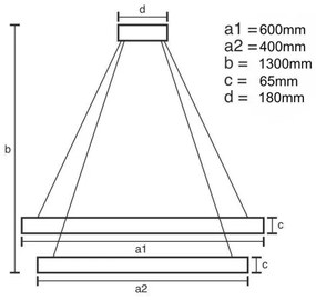 Lustră LED dimabilă pe cablu LED/65W/230V 3000-6500K crom + telecomandă