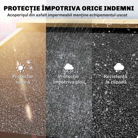 Outsunny Magazie pentru Unelte cu 2 Zone, Rafturi Reglabile și Fereastră, din Lemn de Brad, 106x57x167 cm, Culoare Naturală | Aosom Romania