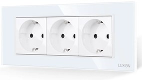 Priza Tripla cu Rama din Sticla LUXION, Standard Italian, 6M