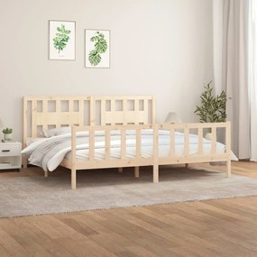3188186 vidaXL Cadru de pat cu tăblie 200x200 cm, lemn masiv de pin
