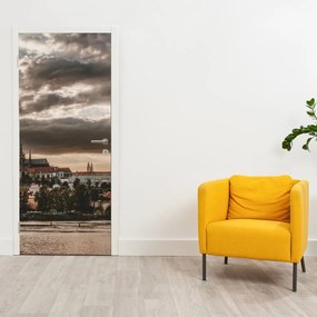Fototapet pentru ușă - Praga înnorată (95x205cm)