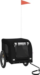 vidaXL Remorcă bicicletă animale companie, negru, textil oxford/fier